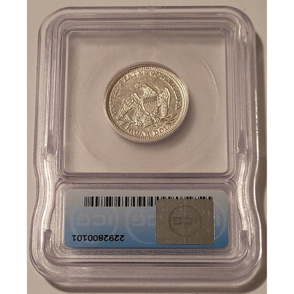 1856 Seated Liberty Quarter XF45 ICG - Picture 2 of 2